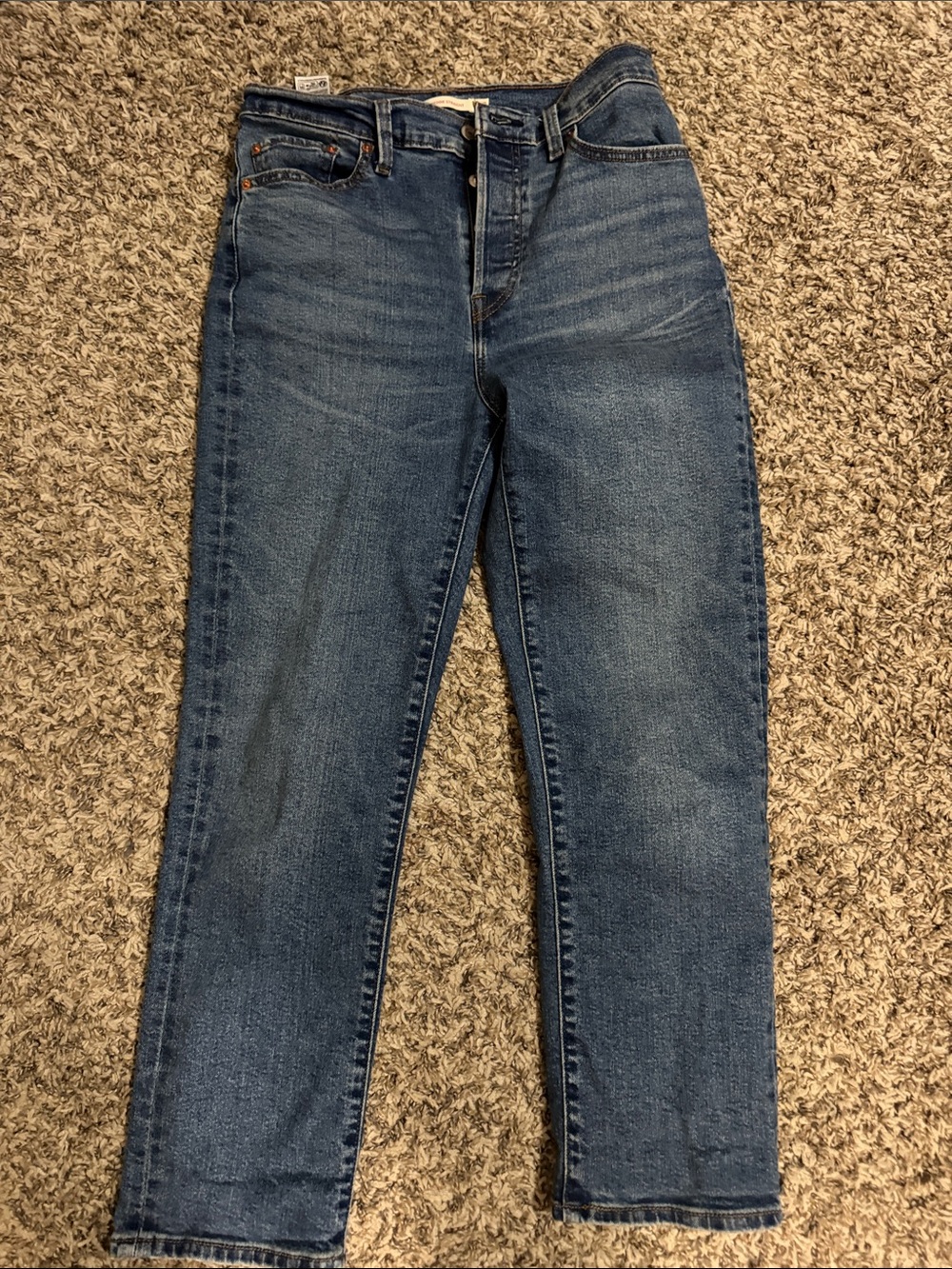 Levis Wedgie Straight button up High-Rise Women's Blue Jeans